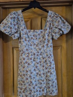 Trixxi Short Sleeve Square Neckline  Floral Cottage Cottagecore Large Dress